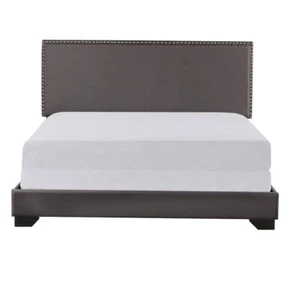 Willow Nailhead Trim Upholstered Full Bed, Charcoal - Picture 1 of 4