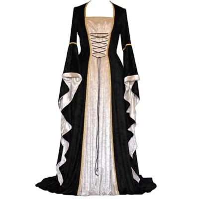 Medieval Renaissance Costume Velvet Long Dress Gothic Victorian Gown Cosplay - Image 1 of 4