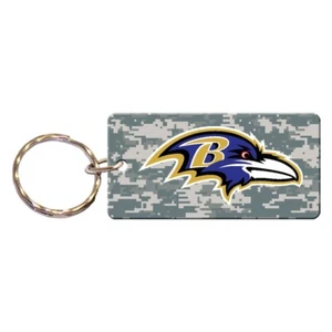 BALTIMORE RAVENS DIGITAL CAMO RECTANGLE ACRYLIC KEY RING NEW WINCRAFT 🏈 - Picture 1 of 1