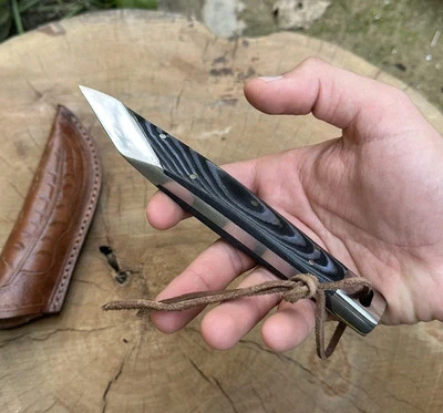 J2 KIRIDASHI 7.5" JAPANESE KNIFE ORIGINAL MICARTA HANDLE JAPANESE STEEL W SHEATH - Image 1 of 4