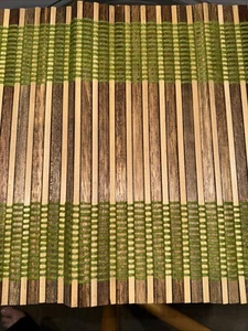 Vintage Set Of 8 Wood Placemats Brown & Green 19”x13” (Sierra) Made In Japan - Picture 1 of 2