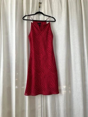 Vestido Rosa Estampado Cebra Vintage Express Talla 7/8 Mediano Boho Años 90 Y2K Retro Midi Foto 1 de 4