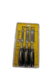 Stanley Wood Chisel Set 3-Piece , Forged carbon steel blade for durability - Picture 1 of 3