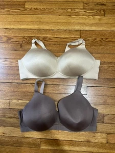 Cacique Lightly Lined Full Coverage Bra LOT OF 2! Women's Size 48DD Nude & Brown - Picture 1 of 6