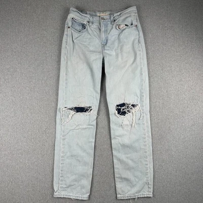 Levi Jeans Low Pro Recto Para Mujer 27 Lavado Ligero Denim Envejecido Rodillas Parchadas Foto 1 de 4