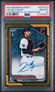 2024 Bowman Draft - Jacob Cozart 1st Bowman Auto /50 - GOLD Shimmer PSA 10 Gem - Picture 1 of 2