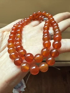 Natural Agate Short Beaded Necklace 冰橘紅玉髓短項鍊 - Picture 1 of 6