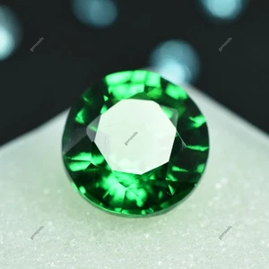 Flawless Ceylon tsavorite Garnet 10 Ct Loose Round Excellent Cut Gemstones - Picture 1 of 7
