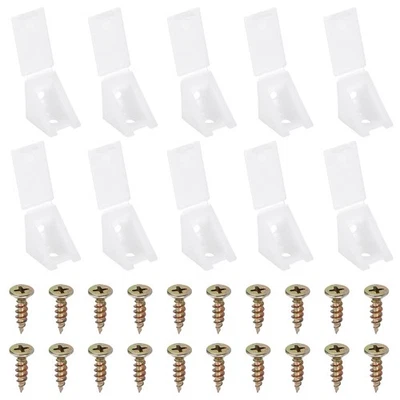 50 Stück 0,8x0,8x0,7" Kunststoff Eckstreben L-Form Regalträger mit Abdeckung weiß - Bild 1 von 4