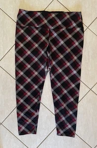 SUAVE Damengröße 1X ROT SCHWARZ weiß kariert BAUCHKONTROLLE Knöchel LEGGINGS - Bild 1 von 8