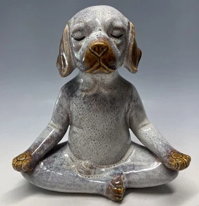 Pier 1 Meditation Zen Lotus Position Yoga Dog Statue 11” Retired Rare Color - Picture 1 of 6