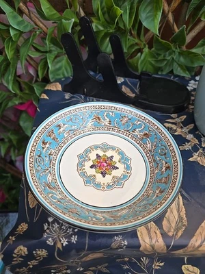 Wedgwood Florentine Turquoise W4312 Mythical Small Fruit Saucer Bowl 5"×H1½ - Image 1 of 4