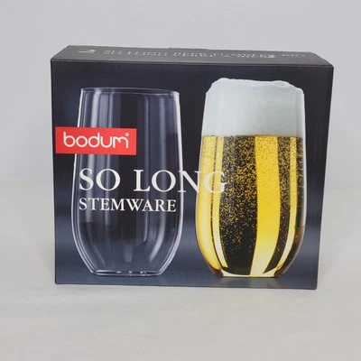 Pair of Bodum Glass So Long Beer Tumblers Big 20 oz - Image 1 of 4