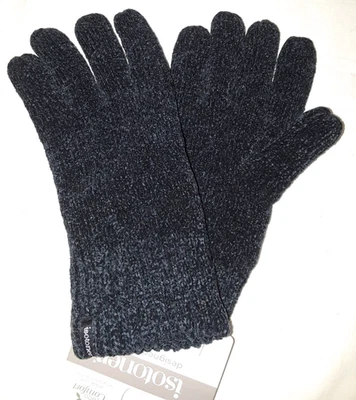 Isotoner 203T6 новый с Ярлыками с подкладкой черный вязаный Eco комфорт перчатки женщин один размер - Изображение 1 из 3