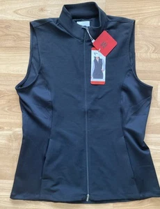 Women's Black GREG NORMAN Stretchy Golf Vest M Double Zip - Picture 1 of 7