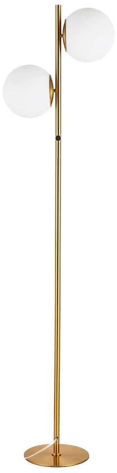 Dainolite Folgar 66 3/4" 2-Light Brass and White Globes Floor Lamp - Image 1 of 1