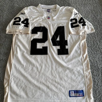 2003 正品 Reebok Charles Woodson NFL 奥克兰突袭者队白色男式球衣 52 — 第 1/4 张图片