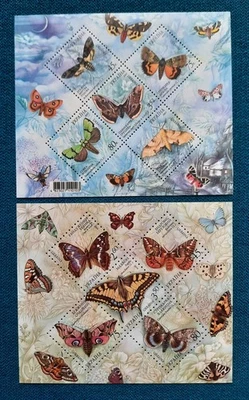 Ucrania 2004 2005 Mariposas Fauna Insectos Juego Completo 2 Bloques 10 Sellos MNH Foto 1 de 4