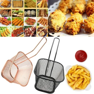 Electroplate Stainless Non Stick Chip Pan Deep Fat Fryer Cooking Pot Frying Nets - Picture 1 of 17