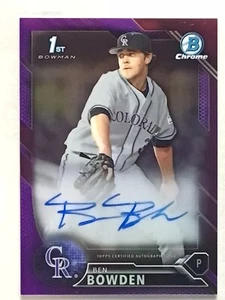 2016 Bowman Chrome Draft Ben Bowden Draft Pick Auto #CDA-BB Purple Ref. /250 - Picture 1 of 2