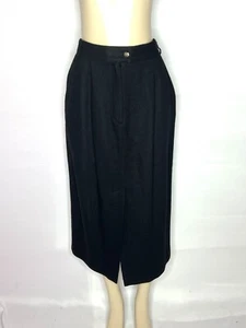 VINTAGE RENA ROWAN FOR SAVILLE BLACK 100% WOOL LINED STRAIGHT SKIRT 12 USA - Picture 1 of 3