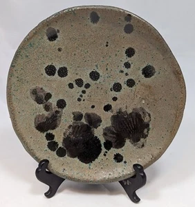 Shell Imprint Studio Pottery "Fossil" Plate Dish Matte w/Glossy Spatter Accents - Picture 1 of 3