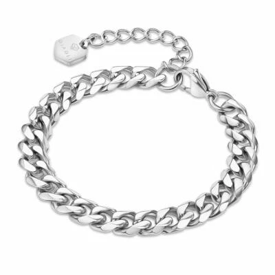 Pulsera de Plata 750 Chapada en Oro Blanco Unisex Acero Inoxidable Impermeable B3377D Foto 1 de 3