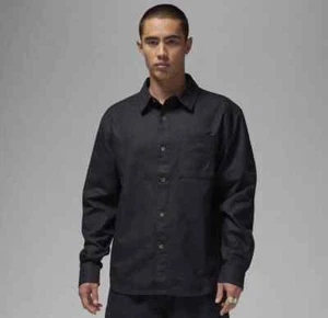 Air Jordan Essentials Button Down Shirt Mens Sizes Black Long Sleeve FV7446 010 - Picture 1 of 4