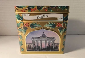 Vintage Lambertz - Metal German Cookie Christmas Music Box "Wish You A Merry Chr - Picture 1 of 6