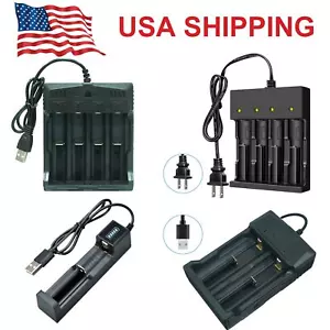 4/2/1 Slot Rapid Smart Battery Charger for 3.7v Lithium Rechargeable Batteries - Picture 1 of 23
