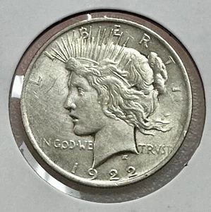 Peace Dollar 1922 P 90% Silver Double Die Obverse $1 Coin - Picture 1 of 12