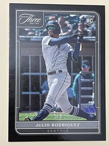 Panini Three and Two Julio Rodriguez Rookie schwarz SSP/8 Seattle Mariners - Bild 1 von 2
