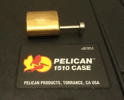 Pelican Padlock - Wallis Brass Padlock for popular Pelican Cases - 100% USA Made - Image 1 of 4
