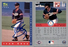 Ivan Cruz Signed 1993 Classic Best #181 Card Toledo Mud Hens Auto AU