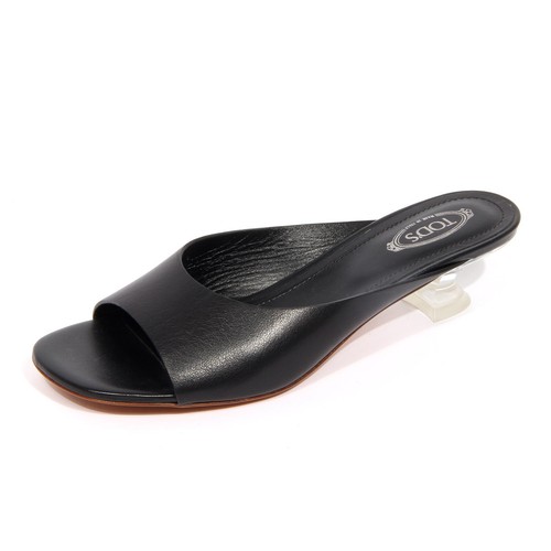 TOD’S G5146 sandalo donna TOD'S black leather sandals woman