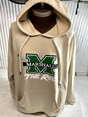 Marshall University Thundering Herd Rec Center Hoodie Sz 3XL khaki ￼ Cover