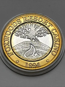 RI Foxwoods Resort Casino Ltd Ed Ten Dollar Gaming Token  .999 Silver Strike Wow - Picture 1 of 24