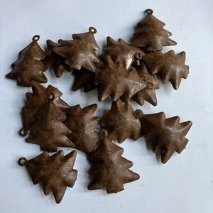 Set/12 Primitive Rusty Jingle Bell Christmas Tree Bells Shape 1.5" 38mm - Picture 1 of 6