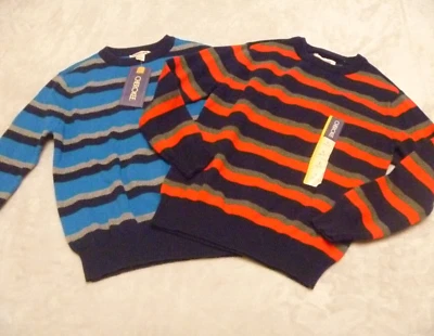 Lot of 2 Cherokee Sweaters Boys S 6/7  Red/Blue, Gray, Black striped NEW w/tags - Image 1 of 4