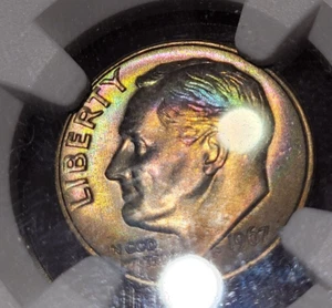 1967 Roosevelt Dime NGC MS-67+ (Pop 4/20) *Beautiful* Toning  Great Toned - Picture 1 of 5