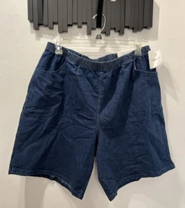 NWT Women's Croft & Barrow Size 3X Pull On Denim Jean Shorts NEW Mid rise - Picture 1 of 6