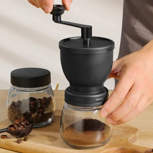 MANUAL COFFEE BEAN HAND GRINDER MILL ADJUSTABLE COARSENESS CERAMIC BURR SPICE - Picture 1 of 11