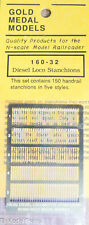 Gold Medal Models #160-32 Diesel Loc Stanchions (Brass Etched) 150 Five Styles