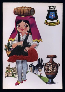cartolina costumi,ricamata tessuto COSTUME DELLA BASILICATA - Picture 1 of 1
