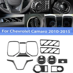 21x For Chevrolet Camaro 2010-2015 Carbon Fiber Full Interior Kit Set Cover Car - Foto 1 di 2
