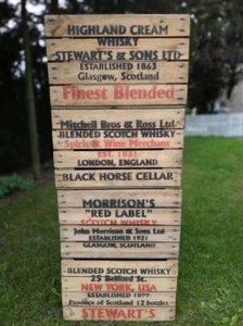 (4er SET) alte rustikale Obstkisten Holzkisten WHISKY Weinkisten Regale Vintage - Bild 1 von 4