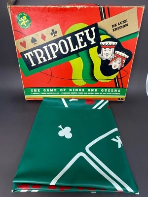 Alfombrilla de póquer vintage 1957 Tripoley edición de lujo The Game Kings and Queens usada Foto 1 de 4