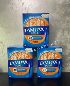 3 x 18s ( Total 54 ) Tampax Pearl Super Plus Tampons - Picture 1 of 3