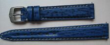 GENUINE Tag Heuer WATCH STRAP BAND BLUE SHARK SKIN & STEEL BUCKLE NEW 14 x 12 mm