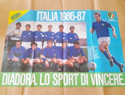 Poster calcio vintage ITALIA Nazionale ( 1986/87 ) Guerin Sportivo 55x80 cm - Immagine 1 di 4